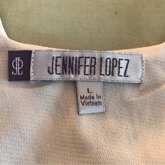 Sexy Jennifer Lopez low-back dress. Fully Lined. Tan & black size L - Picture 3 of 6